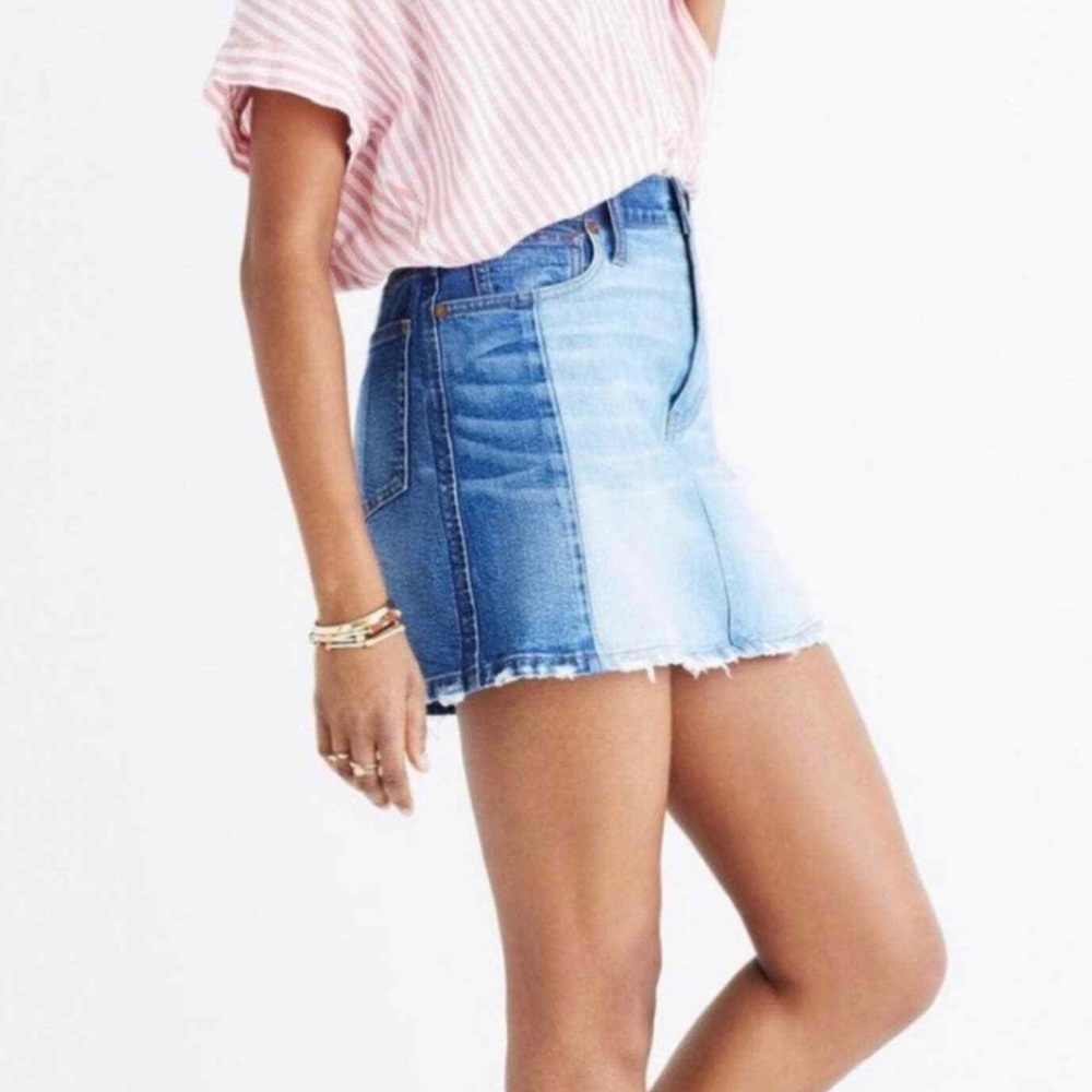 Madewell Two-toned Denim Skirt